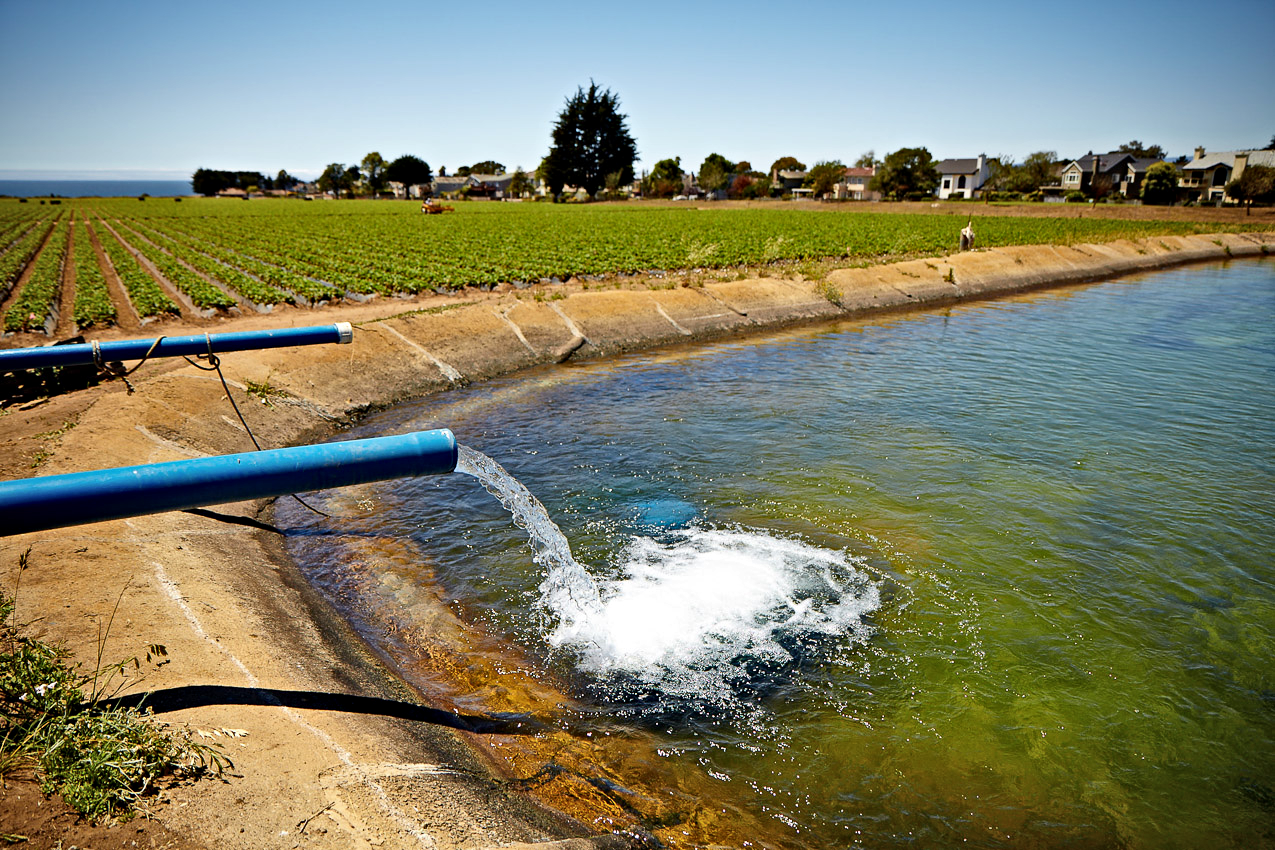 water flowing into a reservoir