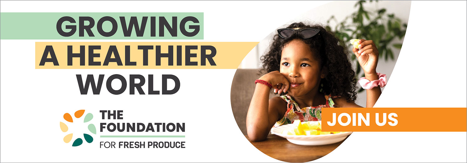 Image of a child eating fruit with "GROWING A HEALTHIER WORLD" and "JOIN US" text.