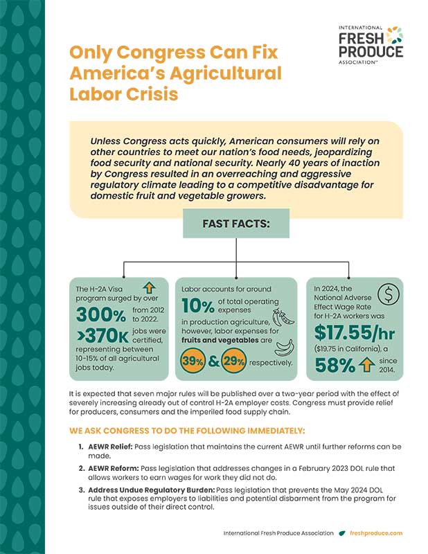 Cover of PDF entitled: Only Congress Can Fix America’s Agricultural Labor Crisis