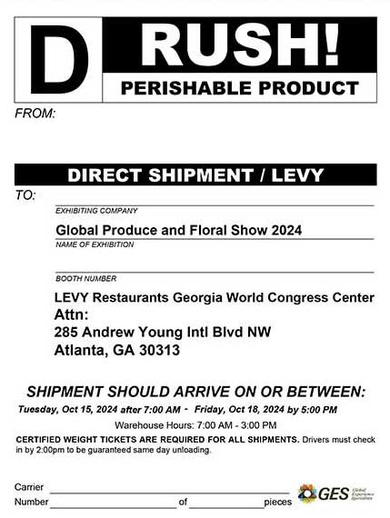 GPFS label D Rush - Perishable Product