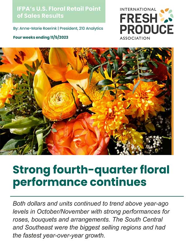 IFPA's U.S. Floral Retail Point of Sales Results: Strong fourth-quarter floral performance continues, October '23